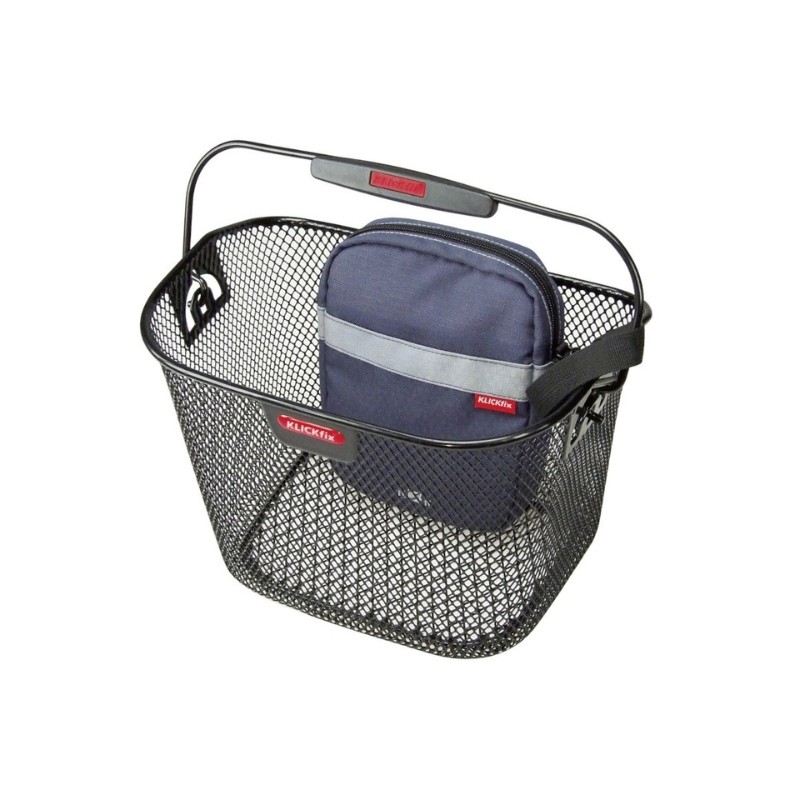 Cesto frontal de malha mini Klickfix, preto