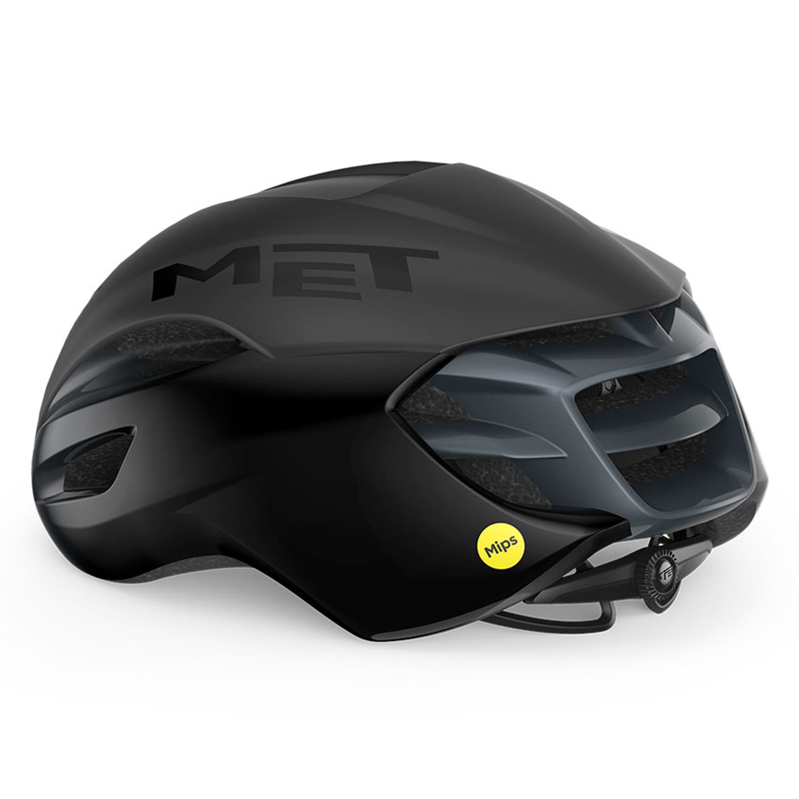 MET Manta MIPS Negro Mate/Brillante (NO1) – Casco aerodinámico para ciclismo de carretera - 3HM133CE00