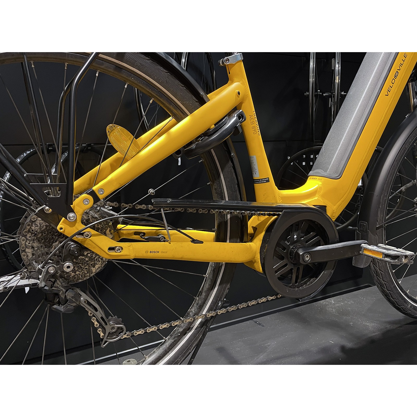 Gebruikte Vélodeville® Trekking AEB 890 elektrische hybride fiets, geel, maat 45 (S), 2022