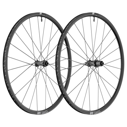Pair of DT Swiss PR 1600 Spline 23 Disc aluminum wheels - Shimano HG