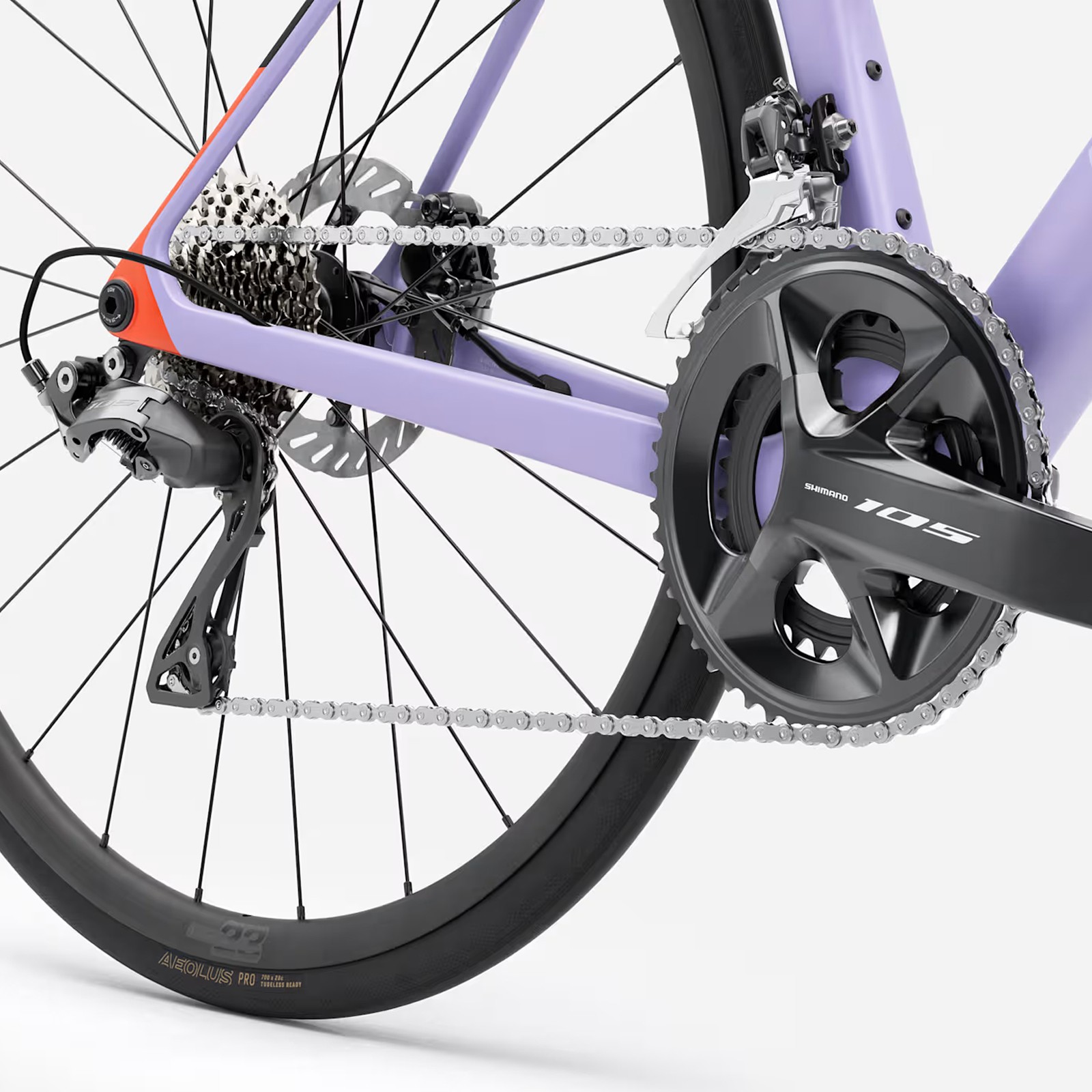 Bicicletta da corsa Trek Madone SL 5 Gen.8 Shimano 105 Matte Lavender Haze / Deep Smoke in carbonio, anno 2026