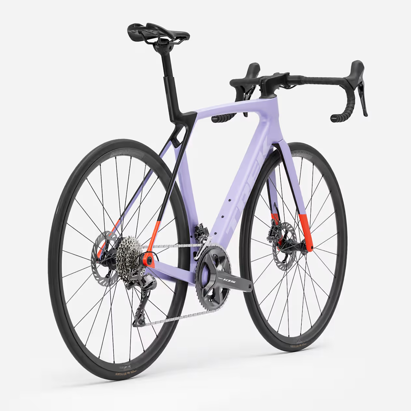 Bicicletta da corsa Trek Madone SL 5 Gen.8 Shimano 105 Matte Lavender Haze / Deep Smoke in carbonio, anno 2026