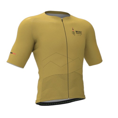 Maillot à manches courtes Rêve de vélo Ventoux Moutarde