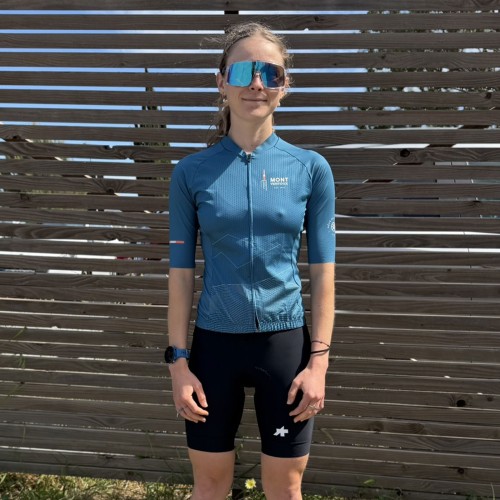 Ventoux Radsport-Traumtrikot, Kurzarm, Petrolblau