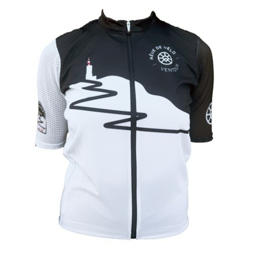 Camisa de ciclismo de manga curta Cycling Dream - Ventoux preta e branca