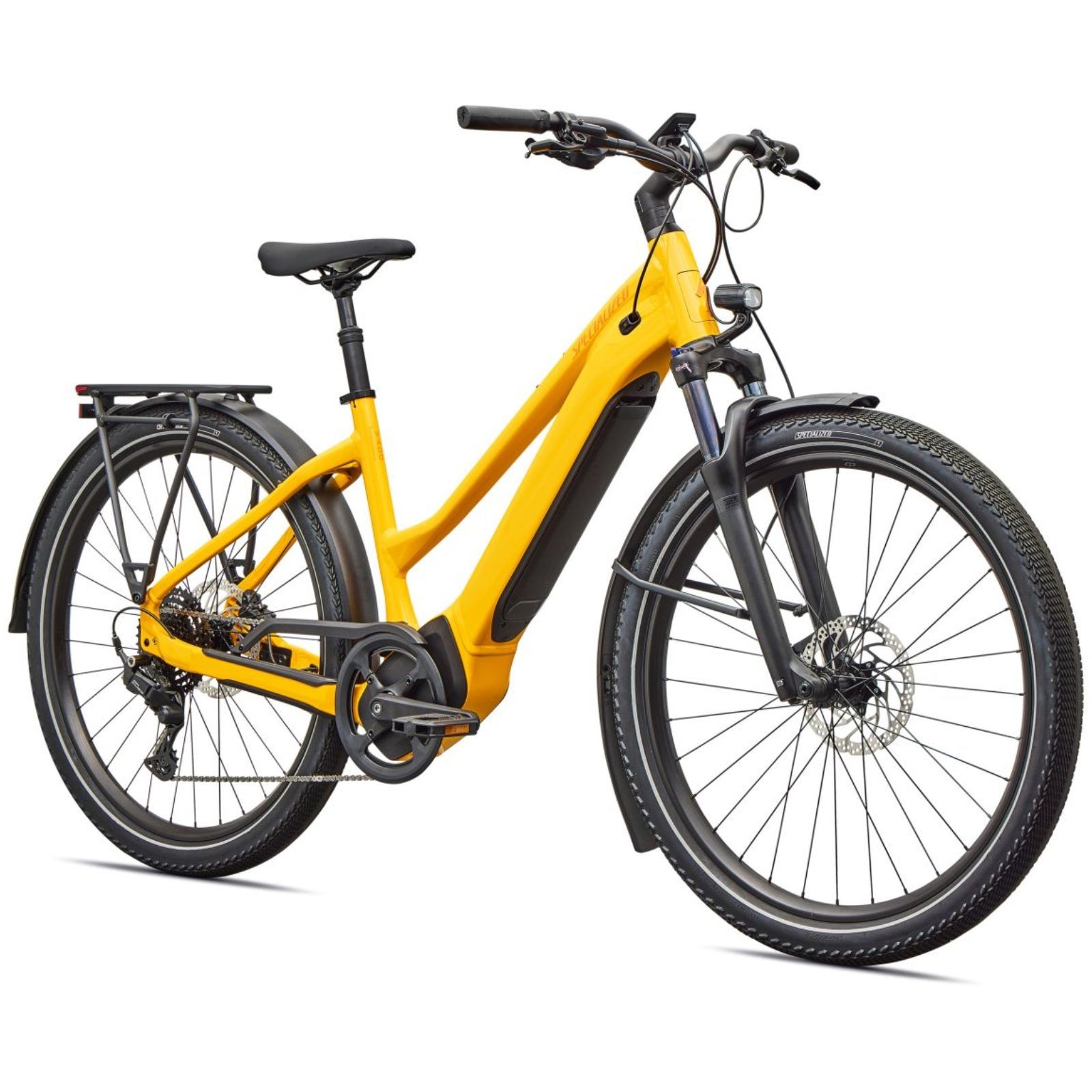 Bicicleta híbrida elétrica Specialized Turbo Vado 4.0 Step-Through Gloss California Sunshine / Orange Zest 2025