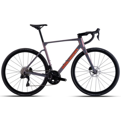 Bicicletta da corsa Polygon Strattos 7 in carbonio con gruppo Shimano 105 DI2 12v colore grigio, anno 2026.