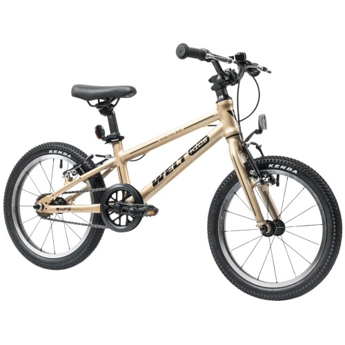 Bicicleta infantil color beige brillante.