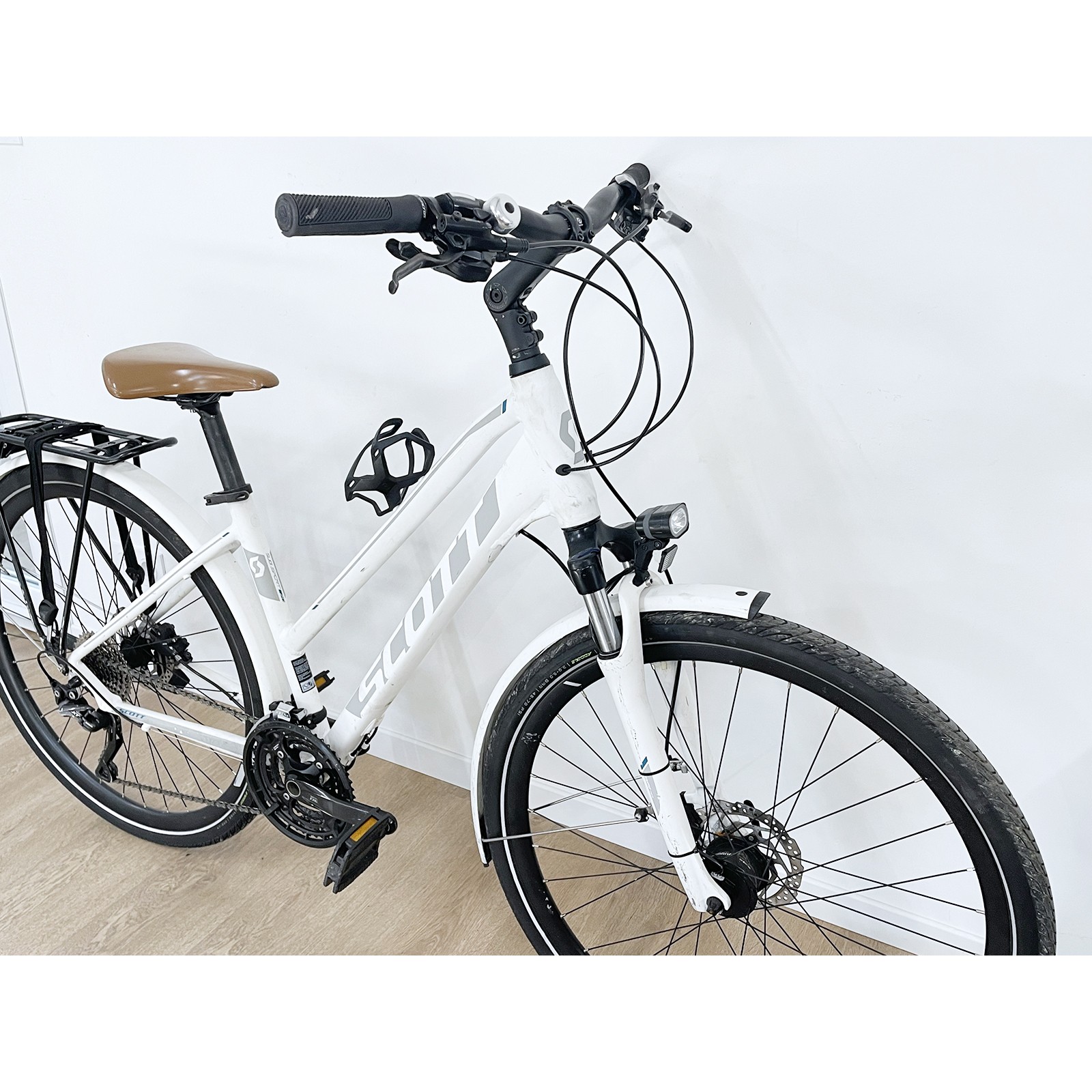 Tweedehands Scott Sub Sport 20 dames Hybride fiets , wit, 2019