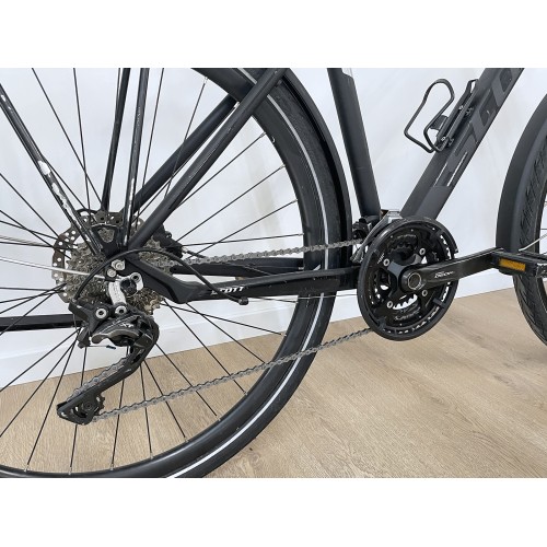 Bicicleta híbrida masculina Scott Sub Sport 20 preta usada, ano 2019.