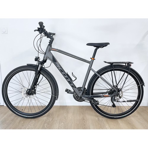 Bicicleta híbrida Scott Sub Sport 20 usada, cinza antracite, para homem, 2020