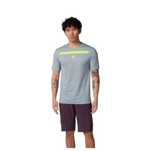 FOX Flexair Aviation Race Gunmetal Short Sleeve Jersey