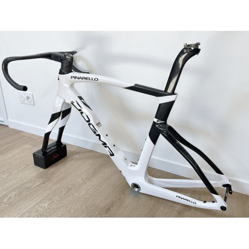 Gebrauchter Rahmen Pinarello Dogma F 54 cm weiß/schwarz 2023 + Cockpit MOST