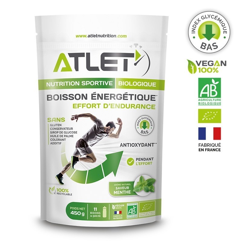 Boisson énergétique Atlet Menthe Bio 450g