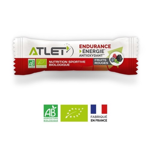Barra energética Atlet Organic sabor frutos vermelhos, 25g