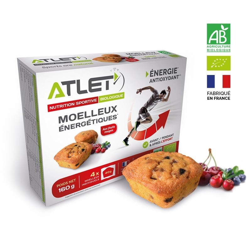 Moelleux énergétiques Atlet Fruits rouges 4 x 40g Bio