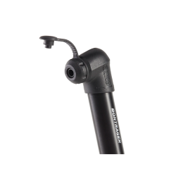 Mini pompe Bontrager air support noir vue embout Mini pompe Bontrager air support noir vue embout