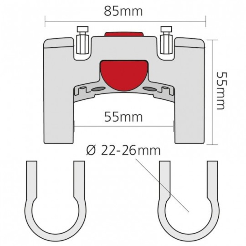 Klickfix handlebar mount for 26 mm