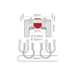 Fixation Klickfix pour cintre 22 / 26 / 31.8 + 2 colliers Fixation Klickfix pour cintre 22 / 26 / 31.8 + 2 colliers