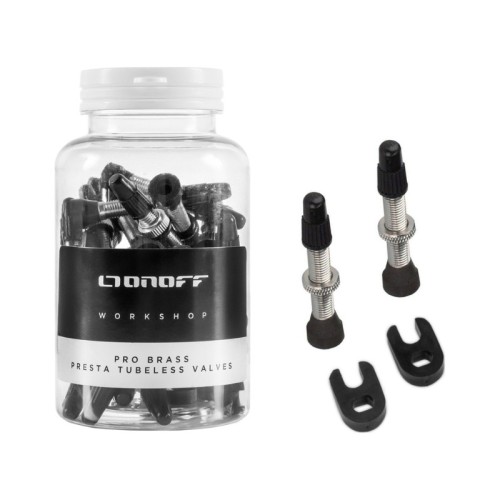 Presta Tubeless On-Off Ventielen 44mm Aluminium Zwart