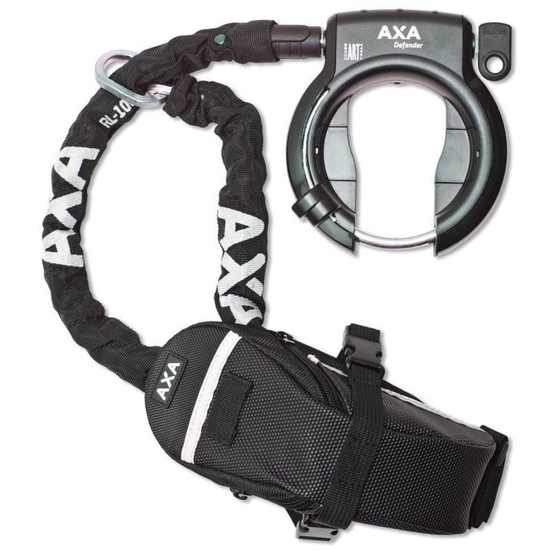 Antivol de cadre Axa Defender RL 100+Chaîne+Sac Ouverture 50 mm