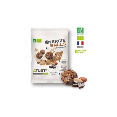 Energieballetjes van Atlet, biologische pinda-cacao, 40 g