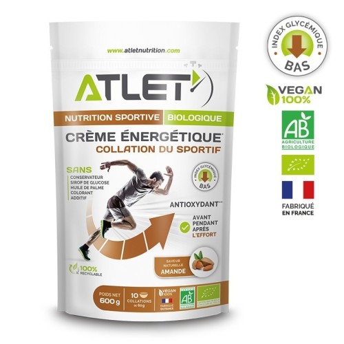 Crema energética de almendras orgánicas Atlet 600 g