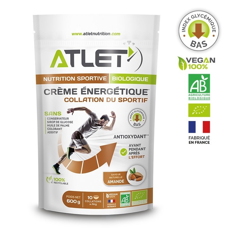 Crème énergétique Atlet biologique amandes 600g