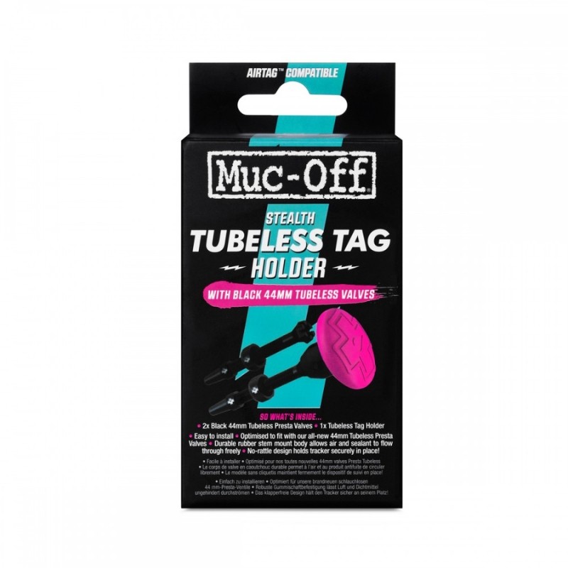 Antivol MUC-OFF - Suporte de etiqueta Traqueur Tubeless Secure + válvula de 44 mm