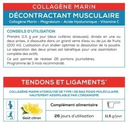Décontractant Musculaire - Collagène Marin Poudre - 300 g - Saveur Citron