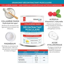Décontractant Musculaire - Collagène Marin Poudre - 300 g - Saveur Citron