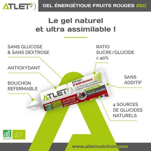 Atlet Biologische Rode Bessen Energiegel 25 g