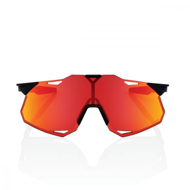 100% - Hypercraft XS - Occhiali da sole con lenti a specchio multistrato Soft Tact nere/rosse