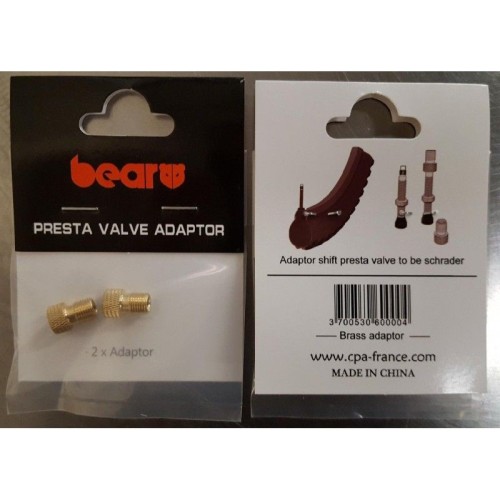 Pacote com 2 adaptadores de válvula Presta para Schrader