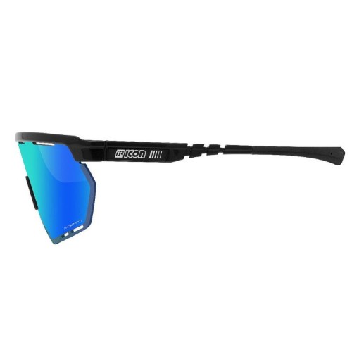 Gafas de ciclismo Scicon Aerowing Negro Brillante / Azul Multimirror