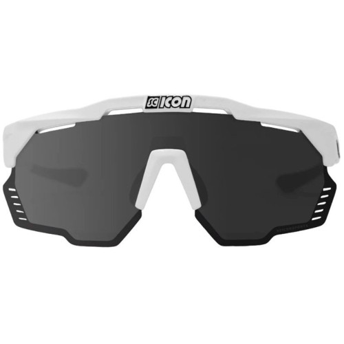 Gafas de ciclismo Scicon Aeroshade Kunken - Blanco brillante / Plata multiespejo