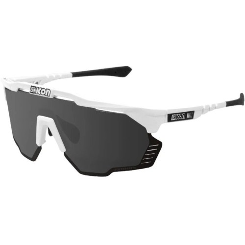 Occhiali da ciclismo Scicon Aeroshade Kunken - Bianco lucido / Argento multispecchio