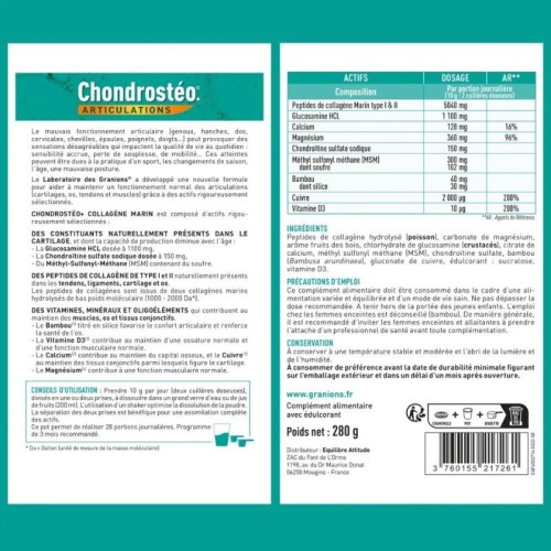 Chondrostéo+ Meereskollagenpulver-Granulat