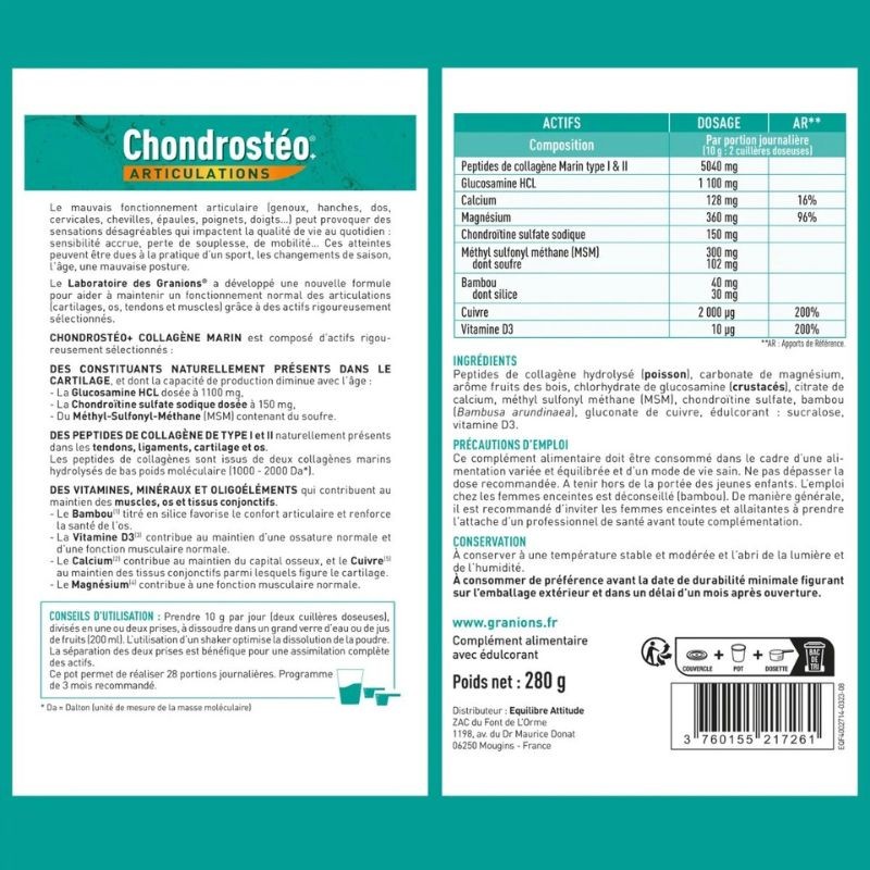 Chondrostéo+ Granuli di polvere di collagene marino