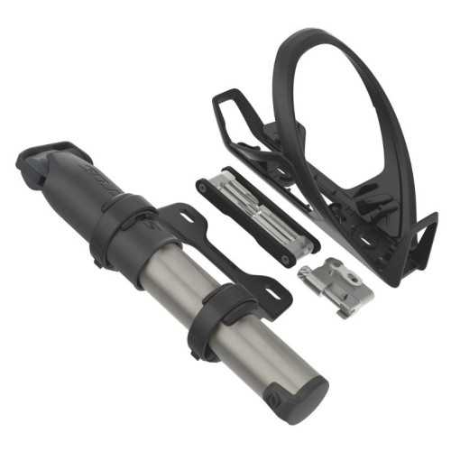 Syncros bidonhouder met 14-functie multitool + pomp