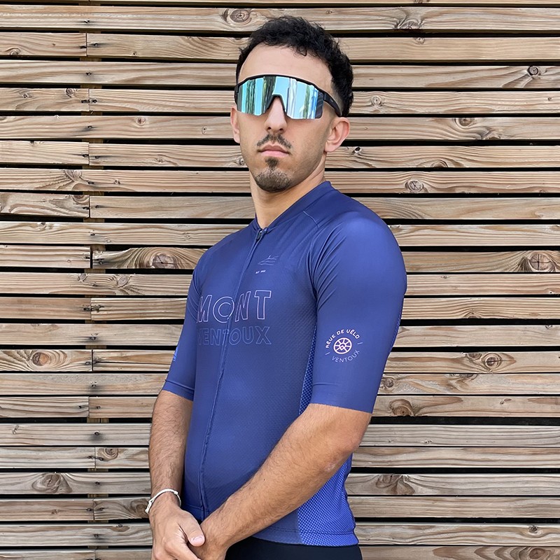 Maillot à manches courtes Rêve de vélo Ventoux bleu nuit Maillot à manches courtes Rêve de vélo Ventoux bleu nuit