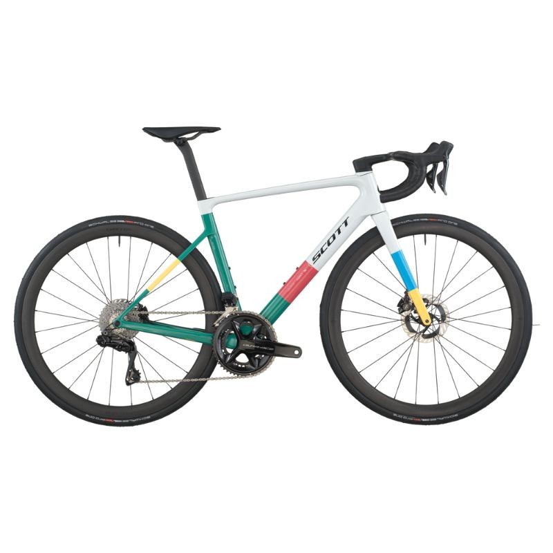 Vélo de route carbone Scott Addict RC Pro 2026 – Gris Béluga / Vert Côtier